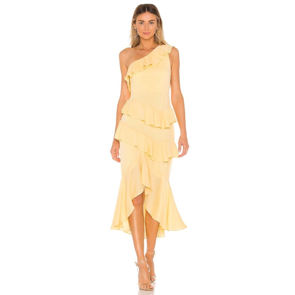 NBD Ambrosia Yellow Ruffle Dress